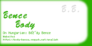 bence body business card